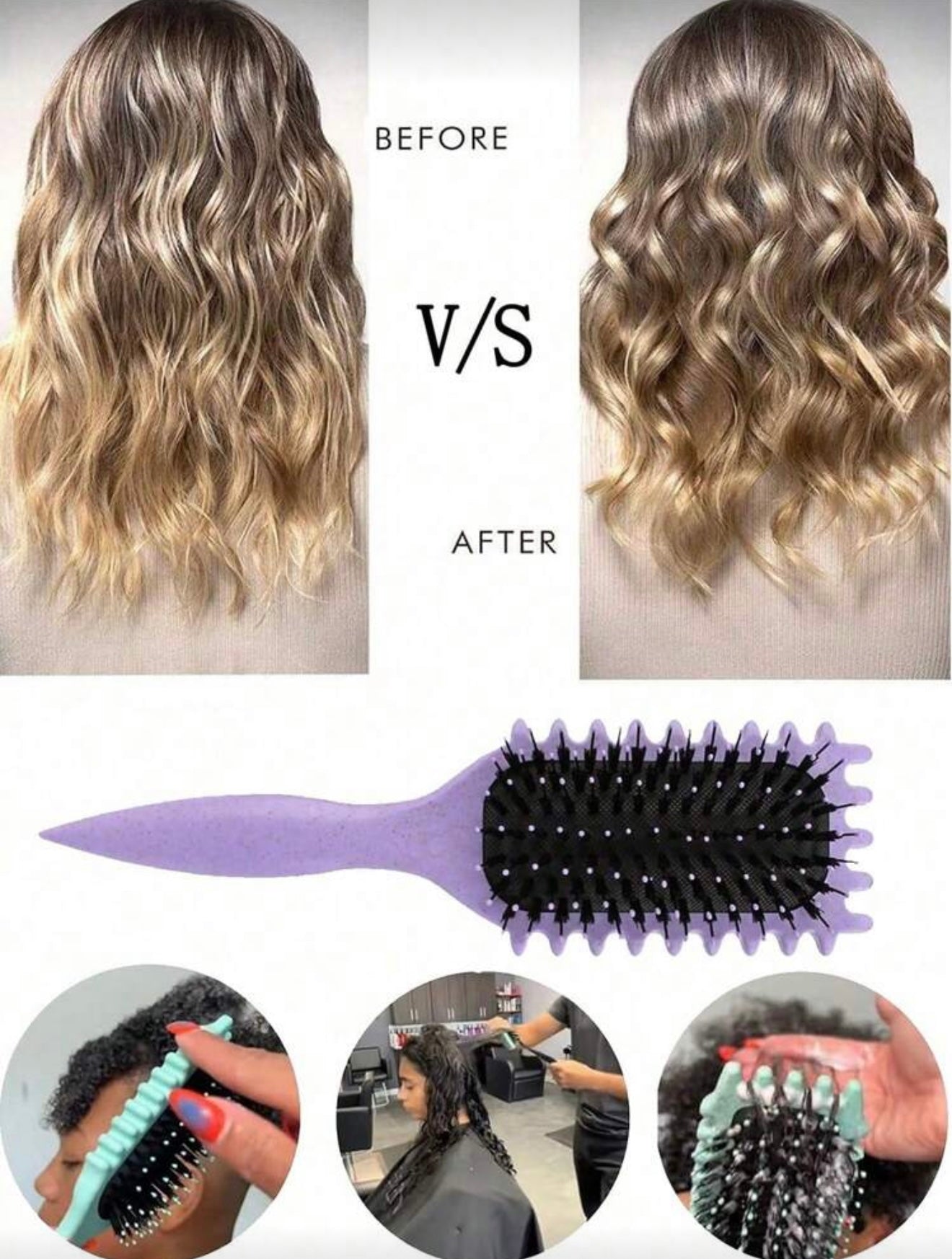 Hair Curling Brush | Cherry Blossom Pink