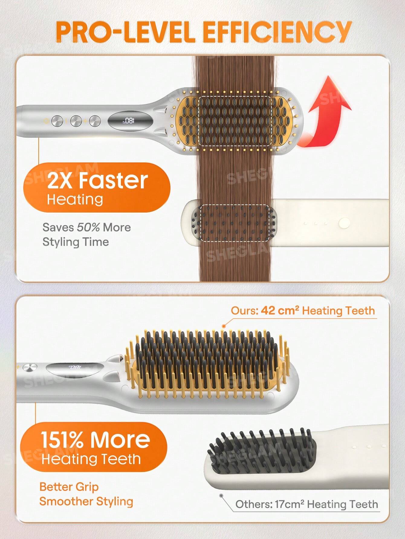 Sleek Chic Triple Grip Straightening Brush | SHEGLAM