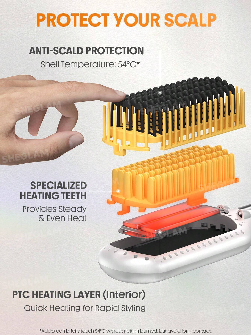 Sleek Chic Triple Grip Straightening Brush | SHEGLAM