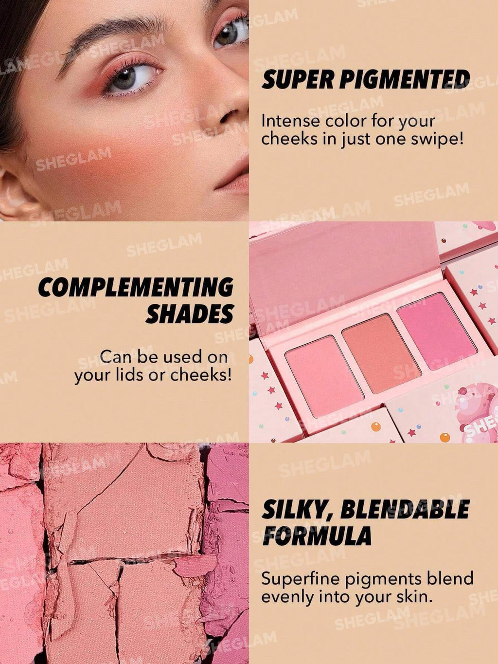 Sweet Cheeks Blush Trio-Enamored | SHEGLAM