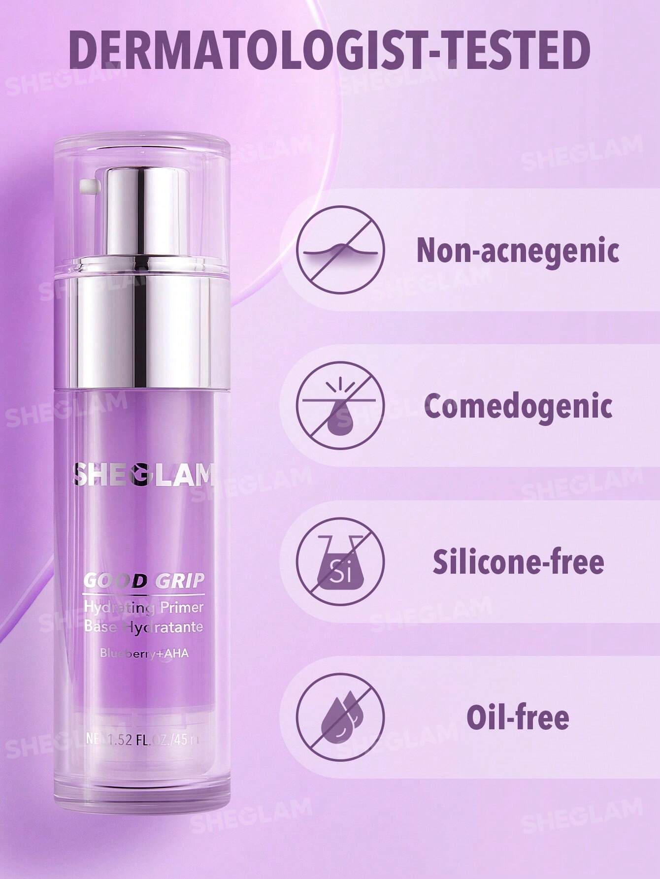 Good Grip Hydrating Primer-Blueberry + AHA | SHEGLAM