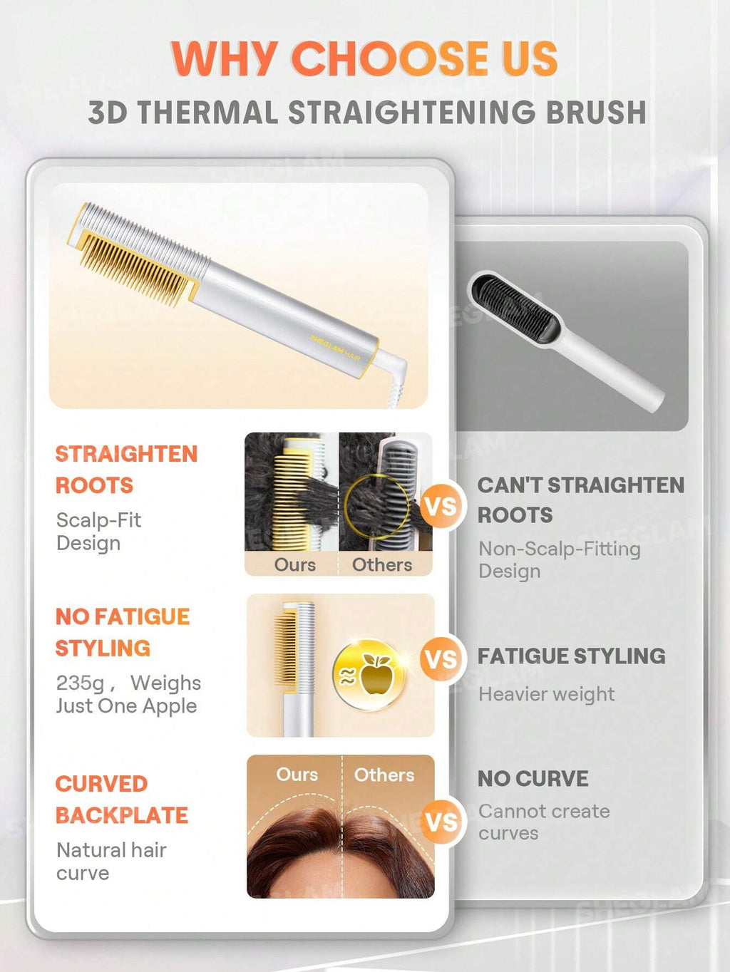 Sleek Chic 3D Thermal Straightening Brush | SHEGLAM