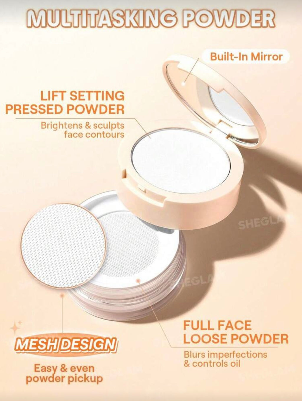 Insta-Ready Ultra-Fine Blur & Lift Setting Powder Duo | SHEGLAM