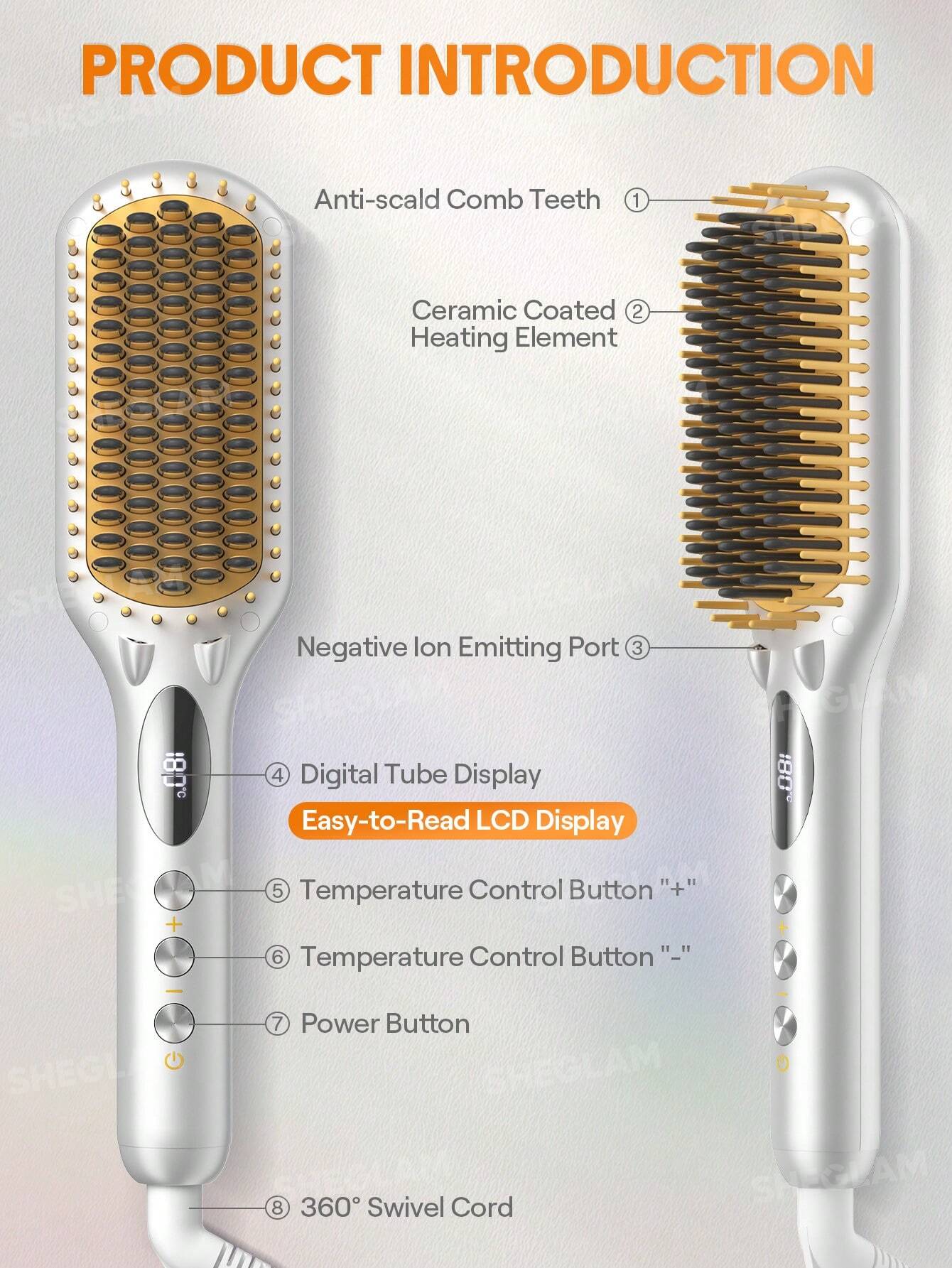 Sleek Chic Triple Grip Straightening Brush | SHEGLAM