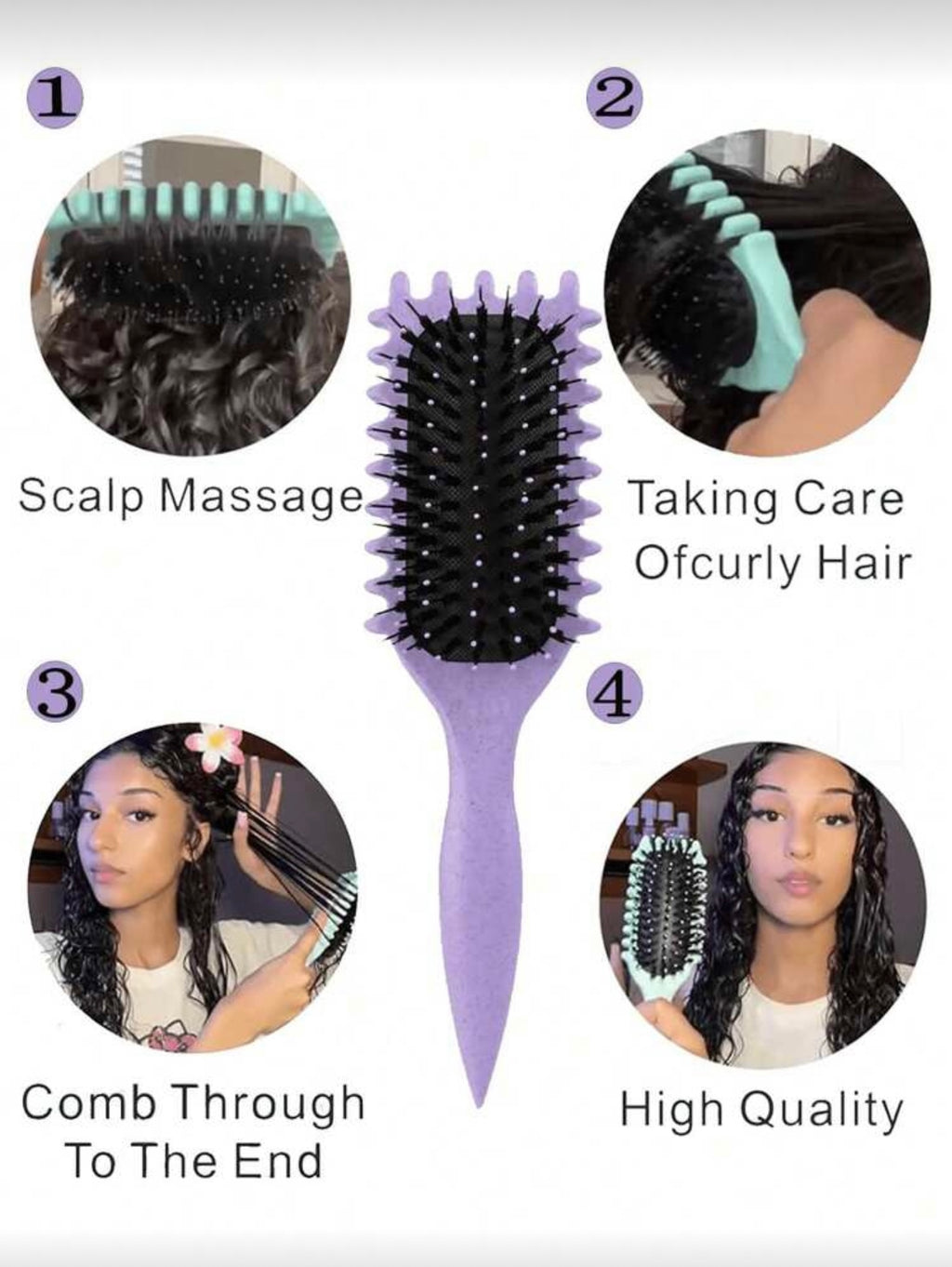 Hair Curling Brush | Cherry Blossom Pink