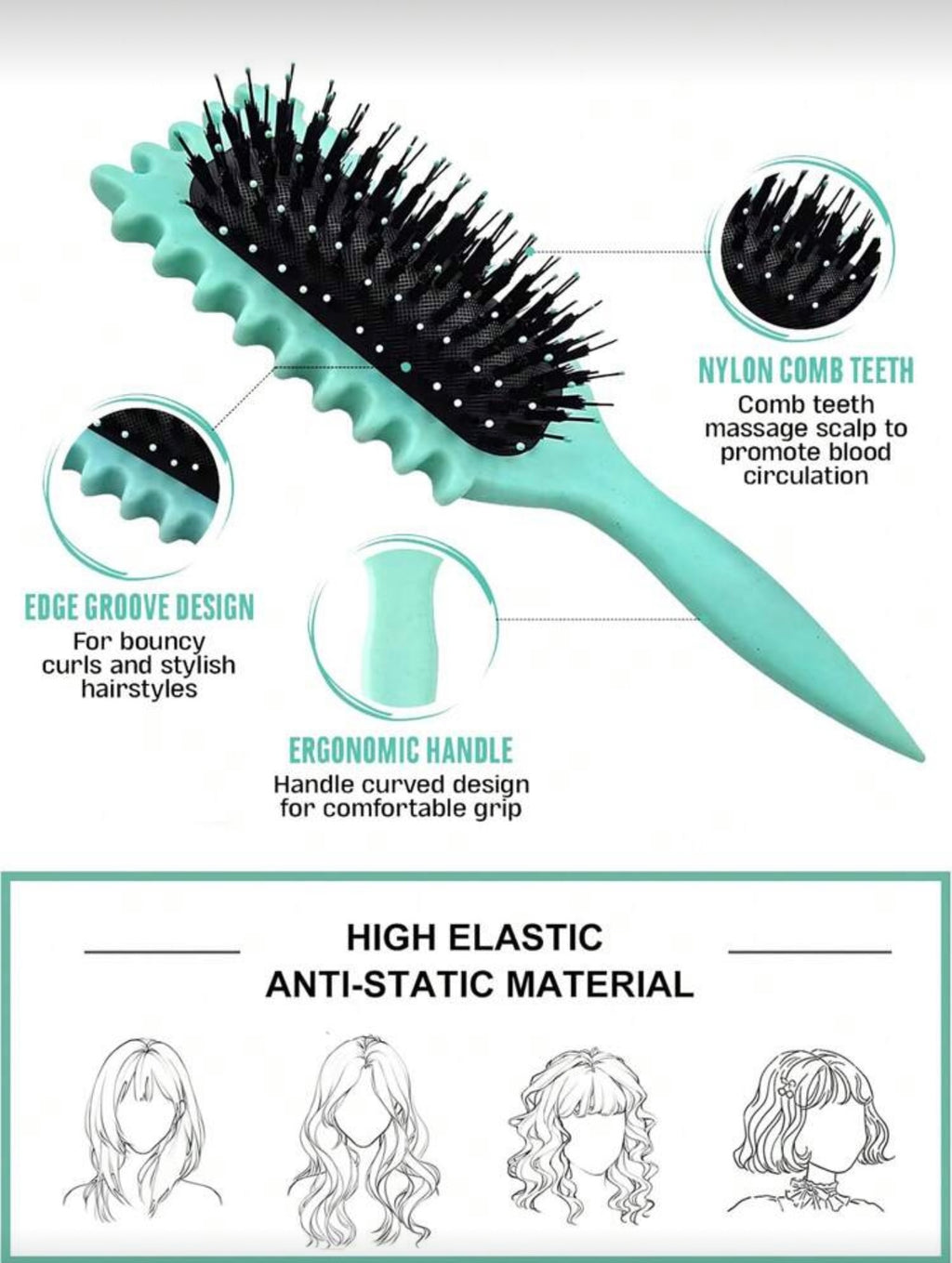 Hair Curling Brush | Cherry Blossom Pink